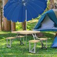 thumbnail image 2 of Outsunny Ensemble de Table et Chaises de Camping Pliantes avec Trou pour Parasol, 2 of 10