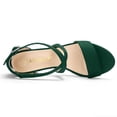 thumbnail image 4 of BLISSFUL STEP Sandales à Talon Bloc à Bride Cheville Croisée pour Femmes Vert (Taille 5), 4 of 7