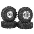 thumbnail image 2 of RC Tire, RC Wheel 1.8in Width Aluminum Alloy  For 1/10 RC Crawler Silver, 2 of 8
