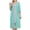Green, variant on Kaemgyyd Women's Zip up Robe Striped 3/4 Sleeve Housecoats Zipper Front Crew Neck Sleepwear Nightgown Loungewear Dress with Pockets