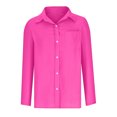 thumbnail image 3 of Timegard Chemises Boutonnées pour Femmes en Coton et Lin, Blouse à Col à Revers, Légère, Automne, Décontractée, Ample, 3 of 5