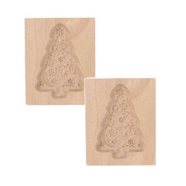 Oleegame 2PC Cookie Mold DIY Baking Moulds Wooden Cookie Cookie Moulds Embossing Craft Decorative Baking Tools For Christmas Thanksgiving Christmas Kitchen