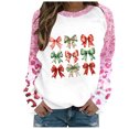 thumbnail image 2 of TIMIFIS Chandail de Noël pour Femmes, Mode d'Hiver, Chandail à Col Rond Imprimé avec Nœud Papillon, Chandail Décontracté à Manches Longues, Chandail à Enfiler, Hauts, Cadeaux pour Femmes pour Noël, 2 of 4