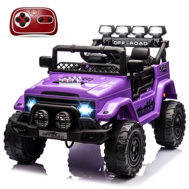 12V Kids Ride On Car, Ride On Toy for Kids Ages 37-96 Months, Electric Truck with 5MPH Max Speed, Remote Control, Steering Wheel, Accelerator Pedal, Treaded Tires, Music and Story,Purple