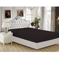 thumbnail image 1 of Marina Decoration Ultra Soft Silky Deep Pocket Solid Rayon from Bamboo All Season Bedding Solid Bamboo Fitted Sheet, Black Color, 1 of 4