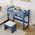 thumbnail image 1 of GloryStar Study Desk & Chair Set, Wooden Writing Table with Fabric Drawers and Built-In Pen Holder for Neat, Organized Learning Spaces, 1 of 7