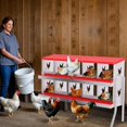 thumbnail image 2 of Chicken Nesting Box, 10 Compartment Metal Chicken Nesting Boxes for Chicken Coop, Easy Egg Collection, Easy Cleaning, Chicken Laying Boxes with Bracket Legs for Hens, Red, 2 of 7