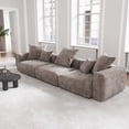 thumbnail image 4 of The Magic Home Canapé de Coin Convertible Modulable 3 Places en Velours Côtelé Brun,, 4 of 10