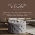 thumbnail image 4 of Maven Lane Pouf Rond Traditionnel Marcy en Tissu d'Ardoise, 4 of 6