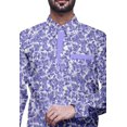 thumbnail image 4 of BESTMAN Chemise en Coton pour Hommes à Manches Longues Imprimée à Col Écarté Chemise Décontractée Mince, 4 of 5