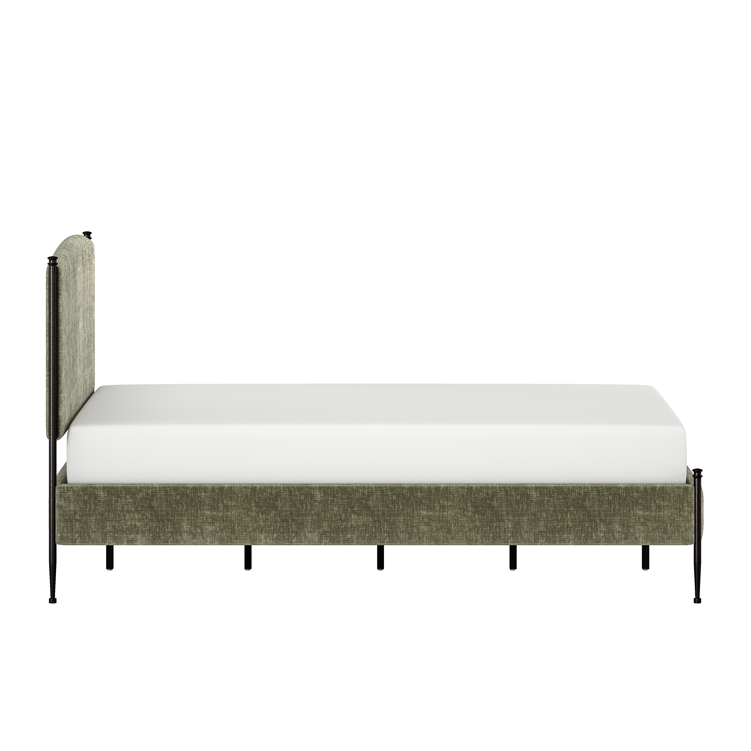 Better Homes & Gardens Ambrose Upholstered King Bed, Forest Velvet and Forged Iron