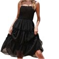 thumbnail image 1 of Birdeem Woman Summer Solid Color Fold Hemline Skirt Sling Dress, 1 of 5