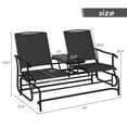 thumbnail image 3 of Costway 2 Person Outdoor Patio Double Glider Chair Loveseat Rocking Black, 3 of 10