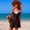 Coffee, variant on TIMIFIS Dress Swimsuit for Women One Piece Swimdress Summer Sun Bathing Solid Color Swimsuit Fashion Board Volleyball Activity Swimwear
