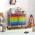 thumbnail image 2 of Costway 12 Drawers Rolling Cart Storage Scrapbook Paper Studio Organizer Bins Rainbow, 2 of 10