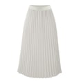 thumbnail image 3 of AherBiu Long Skirts for Women High Waisted Chiffon Pleated Ruffle Flowy A-Line Summer Casual Skirt, 3 of 3