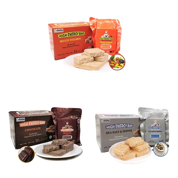 BDH Emergency Food Ration Bar 3 Boxes Kit B 20-year Shelf life | MRE Survival Emergency Food Ration Long shelf-life Biscuits Crisis Disaster Preparation