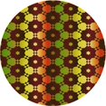 thumbnail image 1 of Ahgly Company Tapis d'Intérieur Ronds de Style Transitionnel Lavables à la Machine, Bordeaux Rouge, 4 Pieds Rond, 1 of 7