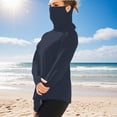 thumbnail image 1 of Ovbmpzd Tops for Women Trendy Navy Sun Protection Long Sleeve Solid Breathable Tees Womens T Shirts S, 1 of 8