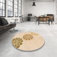 thumbnail image 4 of Ahgly Company Tapis d'Intérieur Lavable en Machine Carré Jaune Transitionnel, 7 Pieds Carré, 4 of 7