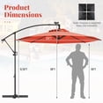 thumbnail image 3 of Gymax 10Ft Offset Hanging Umbrella Patio Outdoor w/ 32 Solar LED Lights Orange, 3 of 10