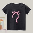 thumbnail image 2 of T-Shirt Confortable à Manches Courtes Décontracté pour Fille HVOBBTY, Haut à Manches Courtes à Col Rond Imprimé de Lettres Décontracté pour Filles Noir, 13 Ans, 2 of 3