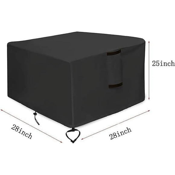 Outdoor Gas Fire Pit Cover, Square Fire Table Protection, Waterproof Fire Tray Shield, Durable 420d Fabric, for Gas Propane Fire Pits, High Heat Resistance, Fire Retardant Design, for Home Hzhnb