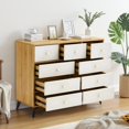 thumbnail image 4 of Commode de Rangement à 9 Tiroirs avec Dessus en Bois - Organisateur MDF Blanc pour Chambre, Salon, Cuisine - Commode Moderne, 4 of 6