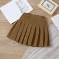 thumbnail image 2 of MIASHUI Jupe Plissée Mini pour Filles Taille Haute Tennis Uniforme Scolaire Jupes, Café, 9-10 Ans, 2 of 5