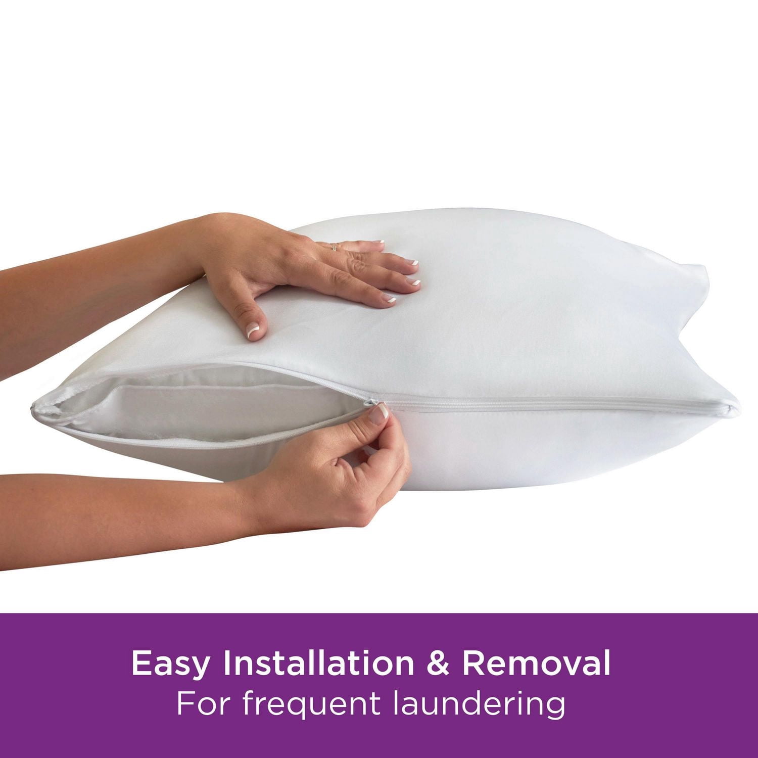 AllerEase Ultimate Cotton Pillow Cover Protector, Standard- Zippered, Temperature Balancing