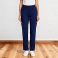 thumbnail image 3 of RKSTN Womens Scrub Pants Solid Color Mid Rise Stretch Waistband Lightweight Pull on Scrubs Pant with Multiple Pockets, 3 of 4