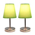 thumbnail image 2 of All The Rages LT2013-GRN-2PK Designs Simples Sable Nickel Mini Lampe de Table de Base avec Abat-Jour en Tissu Ensemble de 2, Vert, 2 of 4