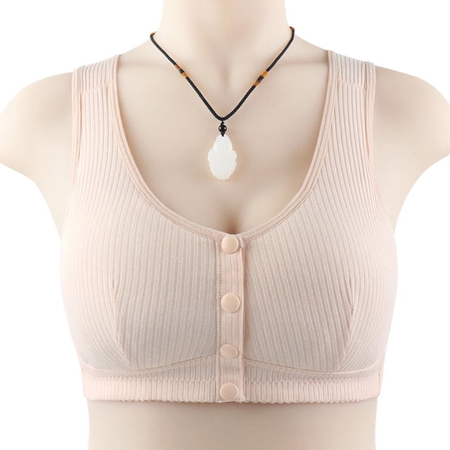 zanvin Daisy Bra for Seniors, Front Snap Closure Bras, Front Snaps Daisy Bra, Beige, 52