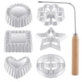 thumbnail image 1 of CJiaWei 7 Rosettes Timbale Set Rosette Making Set With Handle Flower Bunuelos Cookie Shaping Kit Funnel Cake Maker Kit, 1 of 6