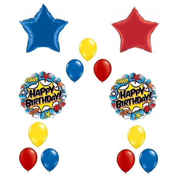 Superhero Comic Happy Birthday Balloon Decoration Kit