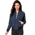 thumbnail image 1 of INSPIRE CHIC Vestes Matelassées pour Femmes Col Montant Fermeture Éclair Manches Raglan Blouson Bomber, 1 of 6