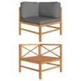 thumbnail image 1 of vidaXL Corner Sofa with Dark Grey Cushions Solid Teak Wood, 1 of 5