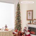 thumbnail image 3 of Costway 7 FT Pre-Lit Pencil Christmas Tree Xmas Decoration with Pine Needles & 150 Lights, 3 of 10