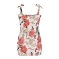 thumbnail image 4 of Pompotops Robe d'Été pour Femmes à Imprimé, à Lacets, à Bretelles, Sans Manches, avec Taille Élastique Plissée, 4 of 7