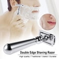 thumbnail image 3 of Double Edge Safety Razor Men's Traditional Shaving Razor Long Handled, 3 of 5