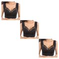 thumbnail image 3 of mmirethe Ribless Bra Lace Offers Skin-Friendly And Breathable Comfort For Women Widened Shoulder Strap Is Stable And Does Not 2XL 3Set, 3 of 6