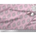 thumbnail image 2 of Soimoi Modal Satin Fabric Leaves,Floral & Paisley Block Printed Fabric 1 Yard 42 Inch Wide, 2 of 3