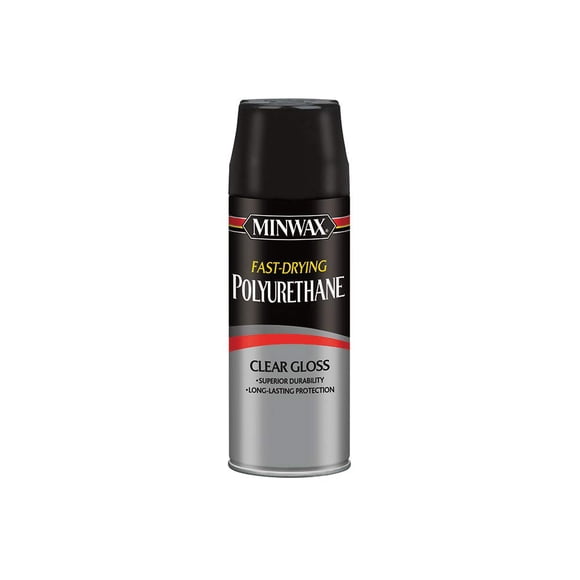 Minwax Fast Drying Polyurethane Spray, Protective Wood Finish, Clear Gloss, 11.5 oz. Aerosol Can
