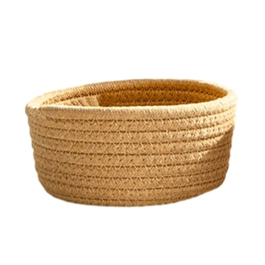 EGNMCR Round Woven Storage Baskets, Soft Cotton Rope Woven Blanket Baskets Storage Basket Portable Basket Organizer Decorative Baskets For Storage Living Room storage basket