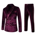 thumbnail image 2 of TIMIFIS Mens Suits 2 Piece Slim Fit Casual One Button Solid Suits for Mens Business Wedding Party Jacket Blazer & Pants SetFall, 2 of 9