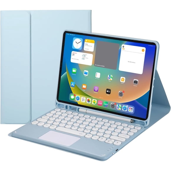 Touch Keyboard Case for iPad (A16) 11th Generation 11 Inch (2025), iPad 10th Generation 10.9 Inch (2022) with Pencil Holder - Magnetically Detachable Touch Bluetooth Keyboard