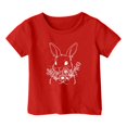 thumbnail image 3 of GDREDA Vêtements Fille T-Shirt Décontracté Mignon de Pâques pour Fille à Col Rond à Manches Courtes Haut T-Shirt Mignon pour Filles Rouge, 6-7 Ans, 3 of 3