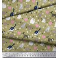 thumbnail image 2 of Soimoi Poly Georgette Fabric Heart,Footprint & Cat Animal Print Fabric by The Yard 52 Inch Wide, 2 of 3