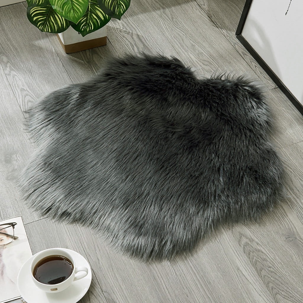 Dvkptbk Rugs for Living Room Wool Imitation Sheepskin Rugs Faux Non Slip Bedroom Carpet Mats Home Decor on Clearance
