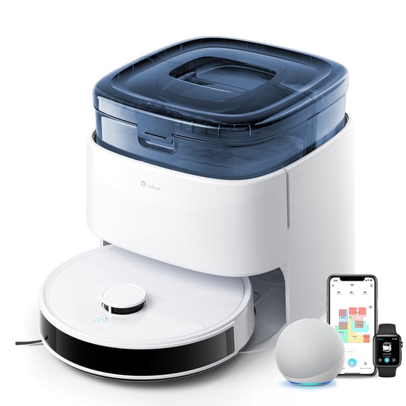 Lefant M3L Aspirateur et Laveur de Sols Robot, Aspiration de 12 000 Pa, Station de Base Tout-en-un, Brosses Anti-Emmêlement et Double Serpillère Rotative, Vidage et Remplissage Automatiques, Navigation LIDAR